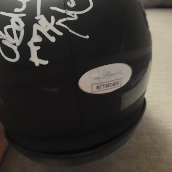📣HP📣"Sack Exchange" NY Jets Signed Mini Football Helmet - Picture 5 of 6